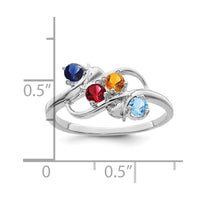 Sterling Silver Rhodium-plated Family Jewelry Mounting
