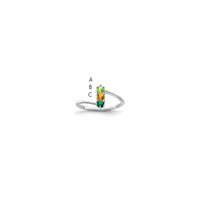 14k White Gold Synthetic Family Jewelry Ring