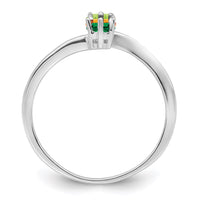 14k White Gold Synthetic Family Jewelry Ring
