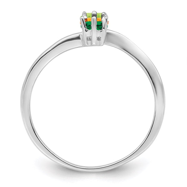 14k White Gold Synthetic Family Jewelry Ring