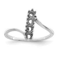 14k White Gold Synthetic Family Jewelry Ring
