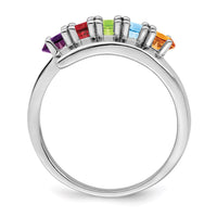 14k White Gold Genuine 5 Stone Mother's Ring
