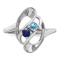 14k White Gold Polished 2-Stone Mothers Ring Mounting