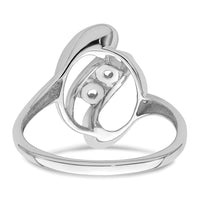 14k White Gold Polished 2-Stone Mothers Ring Mounting
