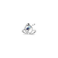 14k White Gold Polished 2-Stone Mothers Ring Mounting