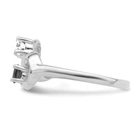 Sterling Silver Rhodium-plated Synthetic 3 Stone Mother's Ring