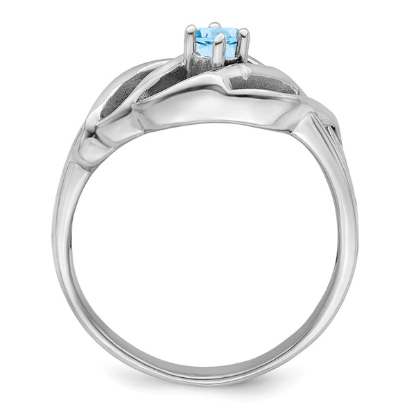 14k White Gold Polished 1-Stone Mothers Ring Mounting