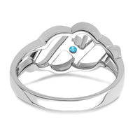 14k White Gold Polished 1-Stone Mothers Ring Mounting