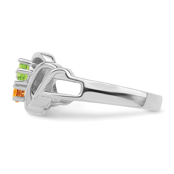 Sterling Silver Rhodium-plated Family Jewelry Mounting