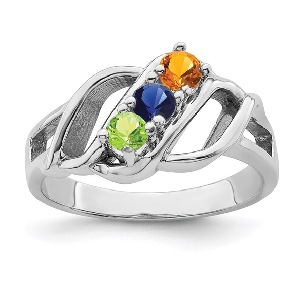 Sterling Silver Rhodium-plated Family Jewelry Mounting