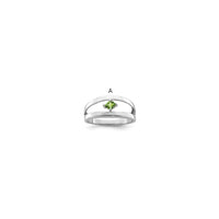 Sterling Silver Rhodium-plated Synthetic Single Stone Mother's Ring