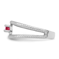 14k White Gold Synthetic Family Jewelry Ring