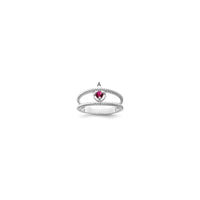 14k White Gold Synthetic Family Jewelry Ring