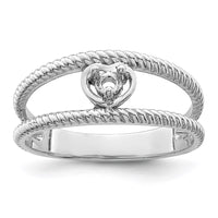 Sterling Silver Rhodium-plated Family Jewelry Mounting