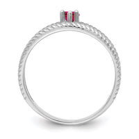14k White Gold Synthetic Family Jewelry Ring