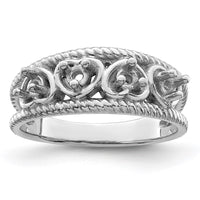 Sterling Silver Rhodium-plated Family Jewelry Mounting