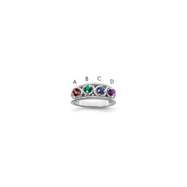 14k White Gold Family Jewelry Ring Mounting