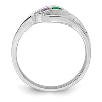 14k White Gold Synthetic Family Jewelry Ring