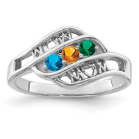 Sterling Silver Rhodium-plated Family Jewelry Mounting