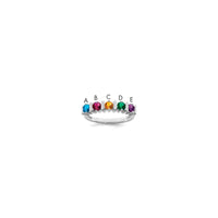 Sterling Silver Rhodium-plated Synthetic 5 Stone Mother's Ring