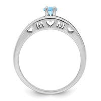 Sterling Silver Rhodium-plated 3mm Synthetic Family Jewelry Ring