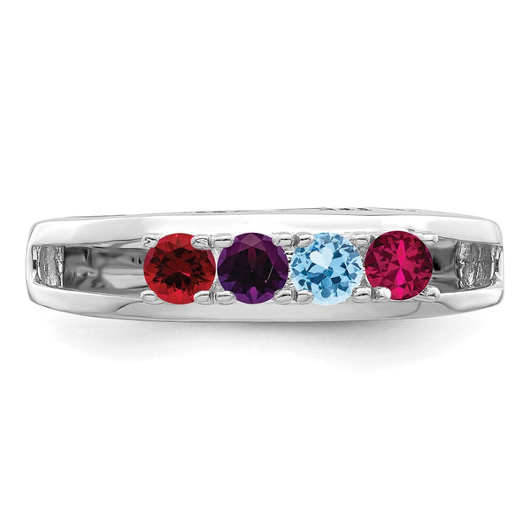 Sterling Silver Rhodium-plated Family Jewelry Mounting