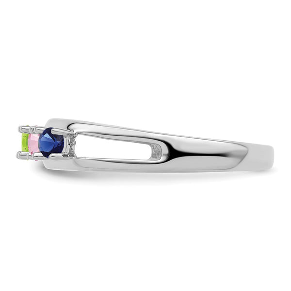 14k White Gold 3mm Genuine Family Jewelry Ring