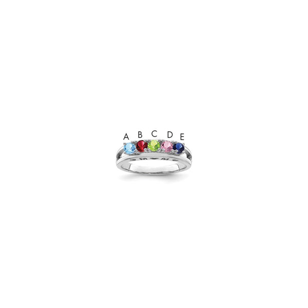 14k White Gold 3mm Synthetic Family Jewelry Ring