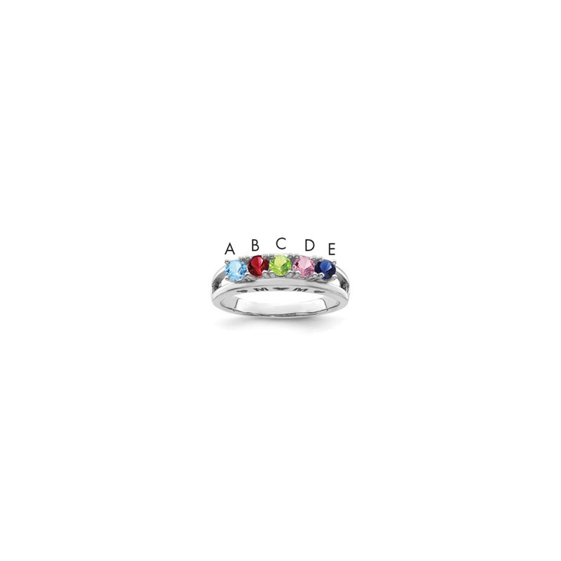 14k White Gold 3mm Synthetic Family Jewelry Ring