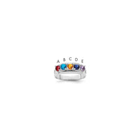 Sterling Silver Rhodium-plated Synthetic 5 Stone Mother's Ring