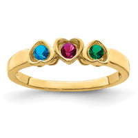 14k Genuine 3 Stone Mother's Ring