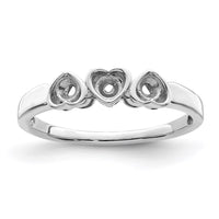 Sterling Silver Rhodium-plated Synthetic 3 Stone Mother's Ring