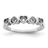 Sterling Silver Rhodium-plated Family Jewelry Mounting