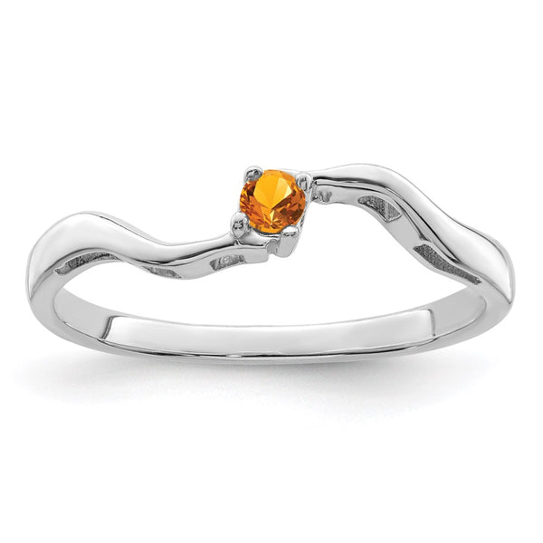 Sterling Silver Rhodium-plated Synthetic 1 Stone Mother's Ring