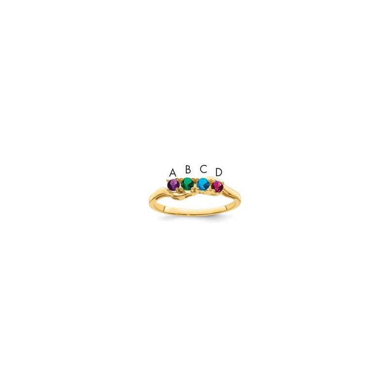14k Genuine 4 Stone Mother's Ring