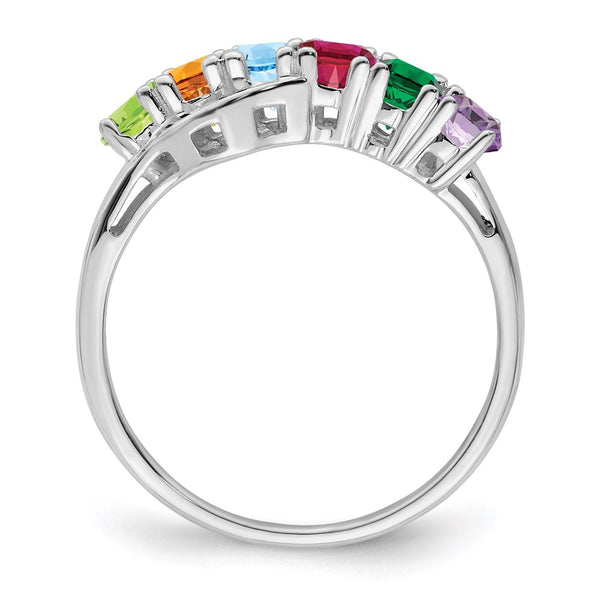 14k White Gold Family Jewelry Ring