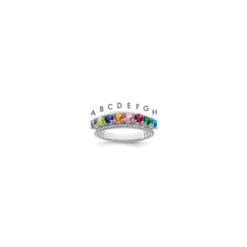 Sterling Silver Rhodium-plated Family Jewelry Ring