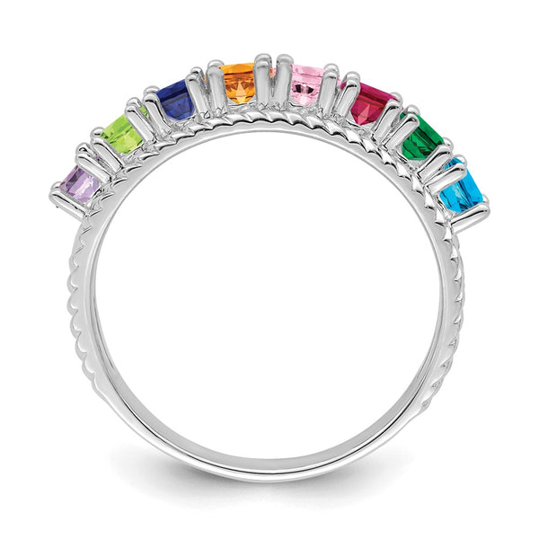 14k White Gold Family Jewelry Ring