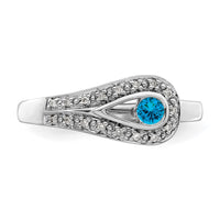 14K White Gold Family Jewelry Diamond Semi-Set Ring