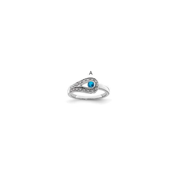 14K White Gold Family Jewelry Diamond Semi-Set Ring