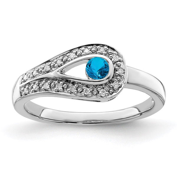 14K White Gold Family Jewelry Diamond Semi-Set Ring
