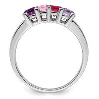 14K White Gold Family Jewelry Synthetic Stone & Diamond Set Ring