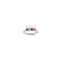 14K White Gold Family Jewelry Synthetic Stone & Diamond Set Ring