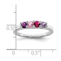 14K White Gold Family Jewelry Synthetic Stone & Diamond Set Ring