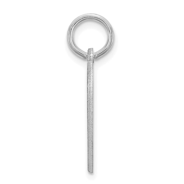 10k White Gold Small Heart Disc Name Charm
