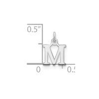 Sterling Silver Rhodium-plated Letter M Initial Charm