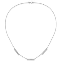 10k White Gold Brushed 3 Station Necklace