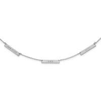 10k White Gold Brushed 3 Station Necklace