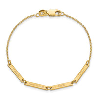 Sterling Silver/Gold-plated Brushed 4 Station Bracelet