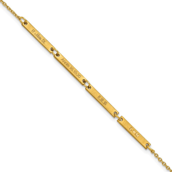 Sterling Silver/Gold-plated Brushed 4 Station Bracelet